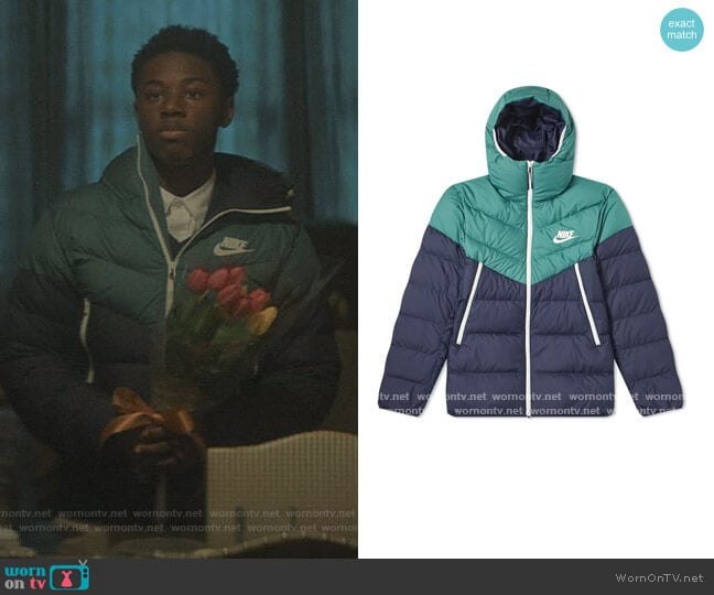 Hooded Down Jacket by Nike worn by Kevin Williams (Alex R. Hibbert) on The Chi