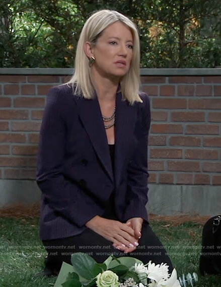 Nina’s purple checked blazer on General Hospital