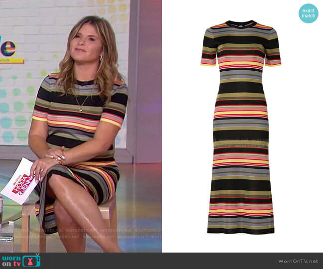 Robe Striped Midi Dress by Paco Rabanne worn by Jenna Bush Hager on Today