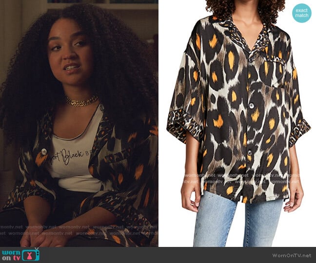 Pajama Top by R13 worn by Kat Edison (Aisha Dee) on The Bold Type