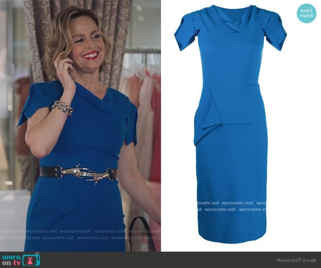 Geometric Panelling Fitted Dress by Roland Mouret worn by Jacqueline (Melora Hardin) on The Bold Type