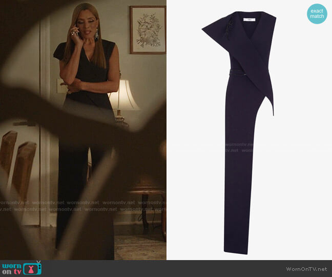 Elinata Navy Top by Safiyaa worn by Dominique Deveraux (Michael Michele) on Dynasty