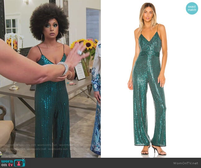 Louisana Jumpsuit by Saylor worn by Ebony K. Williams on The Real Housewives of New York City