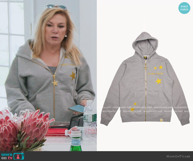 Sequined E Hoodie by Elton John worn by Ramona Singer on The Real Housewives of New York City