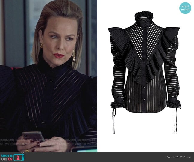 Ann Blouse by Unttld worn by Jacqueline (Melora Hardin) on The Bold Type