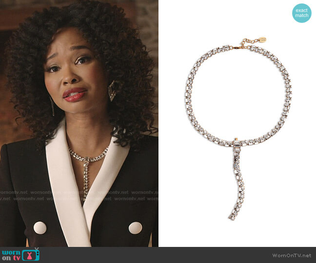 Baguette Y-Necklace by Stella + Ruby worn by Monica Colby (Wakeema Hollis) on Dynasty