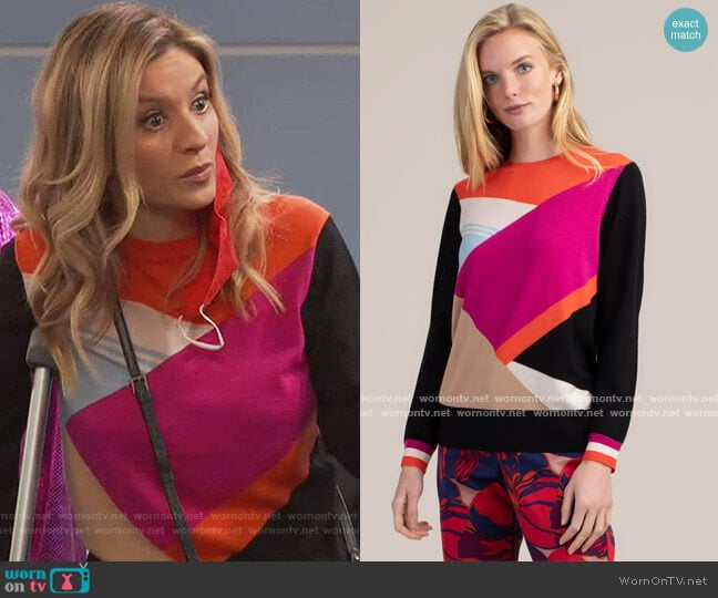 Maclaine Sweater by Trina Turk worn by Chelsea Grayson (Anneliese van der Pol) on Ravens Home