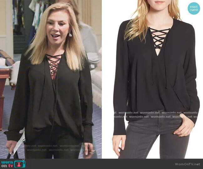 Lace-Up Top by Trouve worn by Ramona Singer  on The Real Housewives of New York City