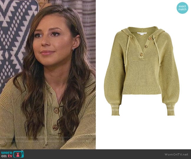 Ursina Hooded Rib Knit Sweater by Veronica Beard worn by Katie Thurston on The Bachelorette