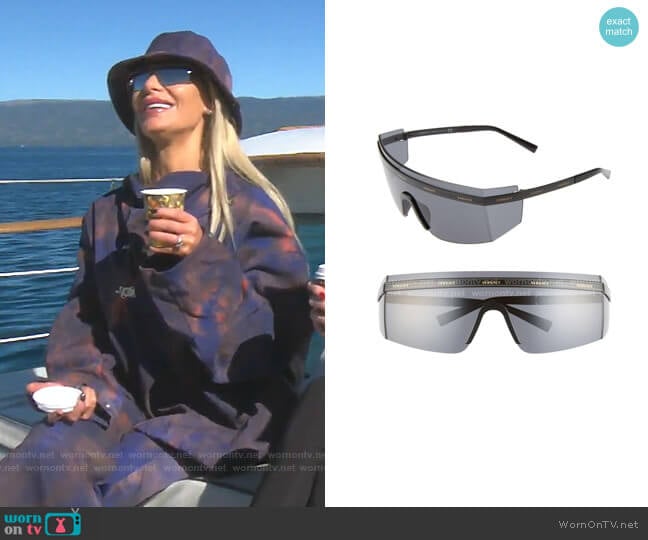 Shield Wrap Sunglasses by Versace worn by Dorit Kemsley on The Real Housewives of Beverly Hills