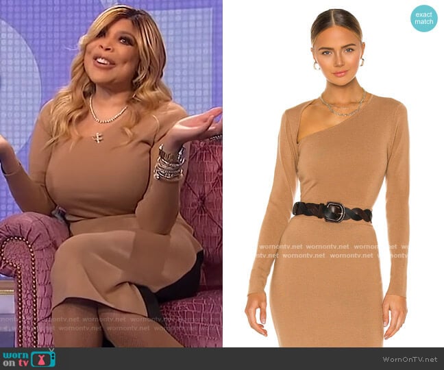 Cut Shoulder Sweater and Skirt by Victor Glemaud worn by Wendy Williams on The Wendy Williams Show