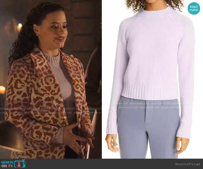 Vince Shrunken Mock Neck Cashmere Sweater worn by Maggie Vera (Sarah Jeffery) on Charmed