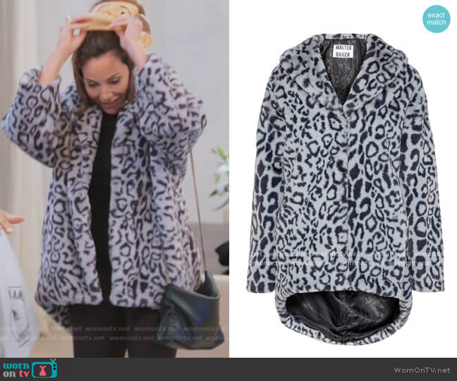 Coleman leopard-print faux fur coat by Walter Baker worn by Luann de Lesseps on The Real Housewives of New York City