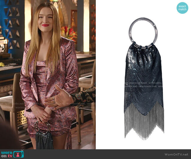 Rio Mesh Clutch Bag by Whiting & Davis worn by Kirby Anders (Maddison Brown) on Dynasty