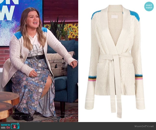 WornOnTV: Kelly’s floral skirt and white cardigan on The Kelly Clarkson ...