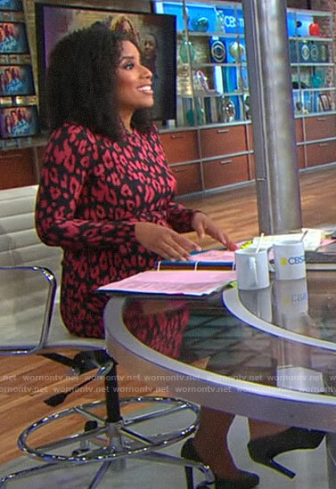 Adriana Diaz's red leopard print dress on CBS This Morning