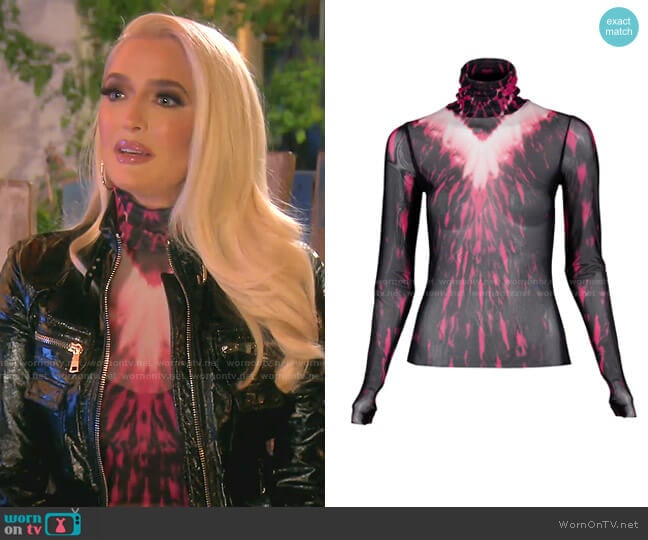 Zadie Semi Sheer Turtleneck by AFRM worn by Erika Jayne on The Real Housewives of Beverly Hills