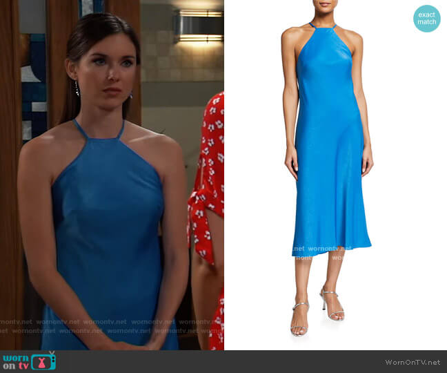 WornOnTV Willow s blu satin midi dress on General Hospital