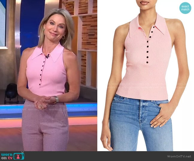 Asher Ribbed Top by A.L.C. worn by Amy Robach on Good Morning America