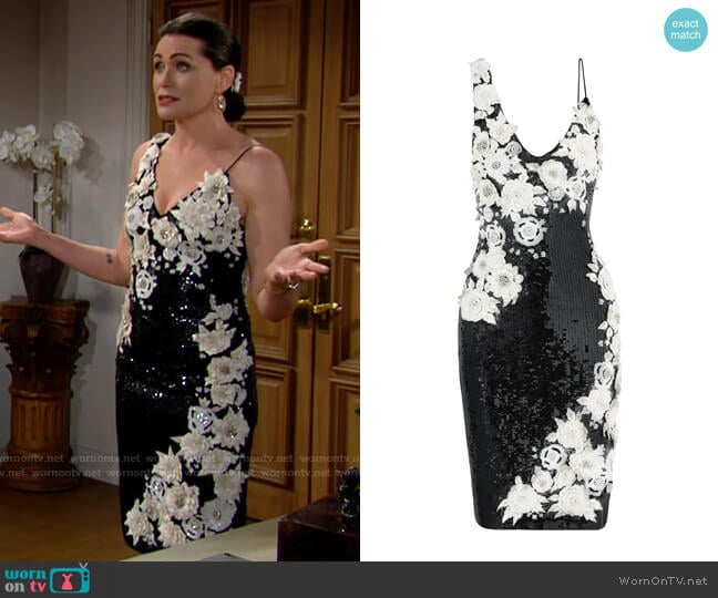 Alice + Olivia Francie Dress worn by Quinn Fuller (Rena Sofer) on The Bold and the Beautiful