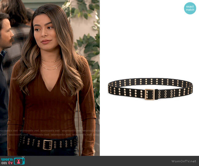 All Saints Grommet Leather Belt worn by Carly Shay (Miranda Cosgrove) on iCarly