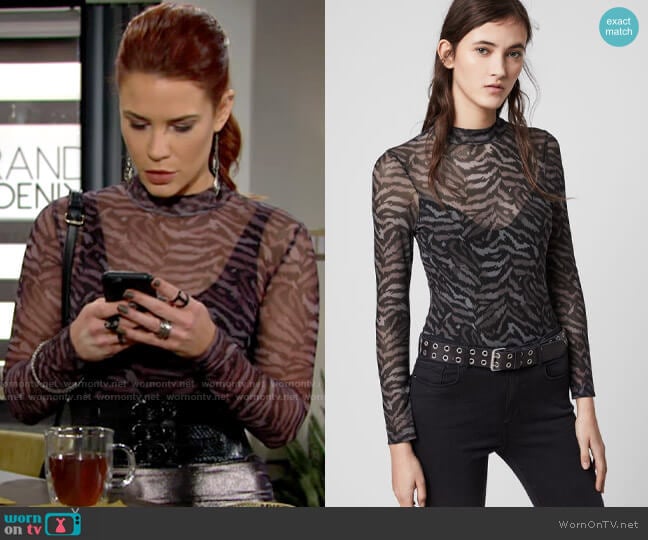 All Saints Remix Elia Bodysuit worn by Sally Spectra (Courtney Hope) on The Young and the Restless