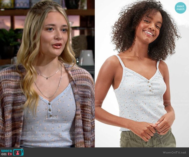 AE Henley Crop Cami worn by Faith Newman (Reylynn Caster) on The Young and the Restless