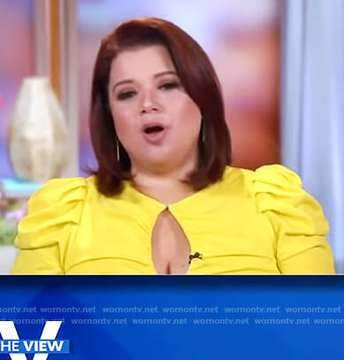 Ana’s yellow keyhole blouse on The View