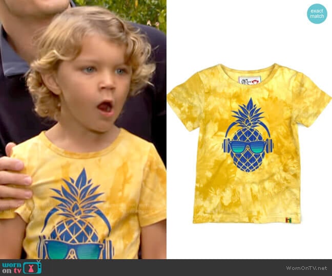 Appaman x Ziggy Marley Pineapple Tie Dye Graphic Tee worn by Harrison Locke on The Young and the Restless