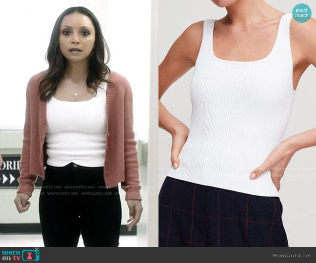 Aritzia Wilfred Sculpt Knit Long Tank worn by Cecile Horton (Danielle Nicolet) on The Flash