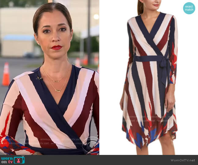 WornOnTV Mireya Villarreal s striped wrap dress on CBS This