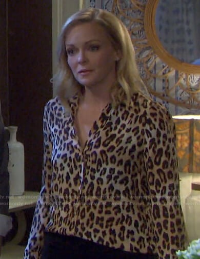 Belle's leopard print blouse on Days of our Lives