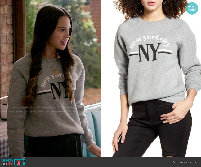 BP NYC Graphic Sweatshirt worn by Nini (Olivia Rodrigo) on High School Musical The Musical The Series