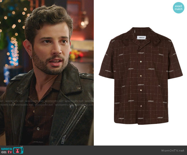 Ambush Logo Open Collar Shirt by Ambush worn by Sam Flores (Rafael de la Fuente) on Dynasty