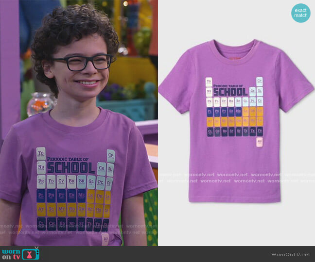 Short Sleeve Periodic Table Graphic T-Shirt by Cat & Jack at Target worn by Matteo Silva (Raphael Alejandro) on Bunkd