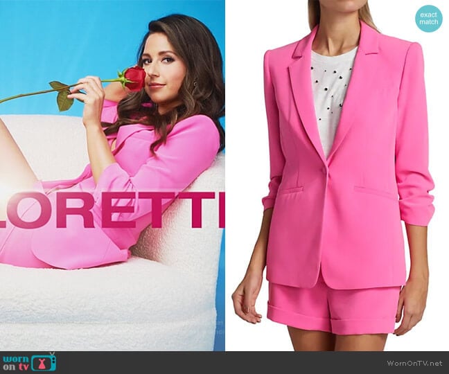 Khloe Crepe Ruched Blazer and Shorts by Cinq a Sept worn by Katie Thurston on The Bachelorette