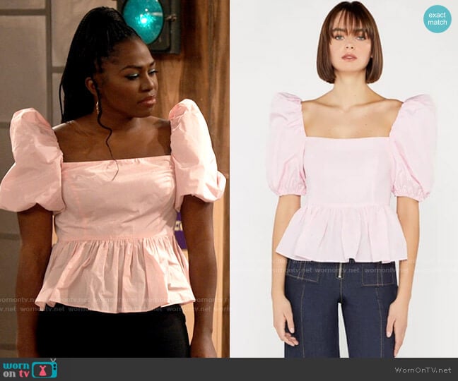 Cinq a Sept Maura Top worn by Harper (Laci Mosley) on iCarly