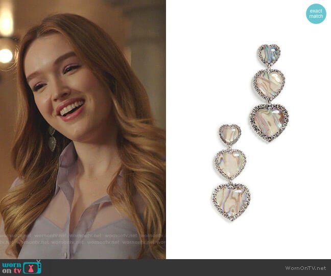 Tate Earrings by Dannijo worn by Kirby Anders (Maddison Brown) on Dynasty