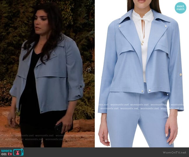 Open-Front Jacket by DKNY worn by Brook Lynn Quartermaine (Amanda Setton) on General Hospital