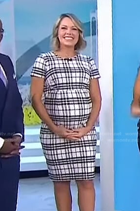 Dylan’s white plaid maternity dress on Today