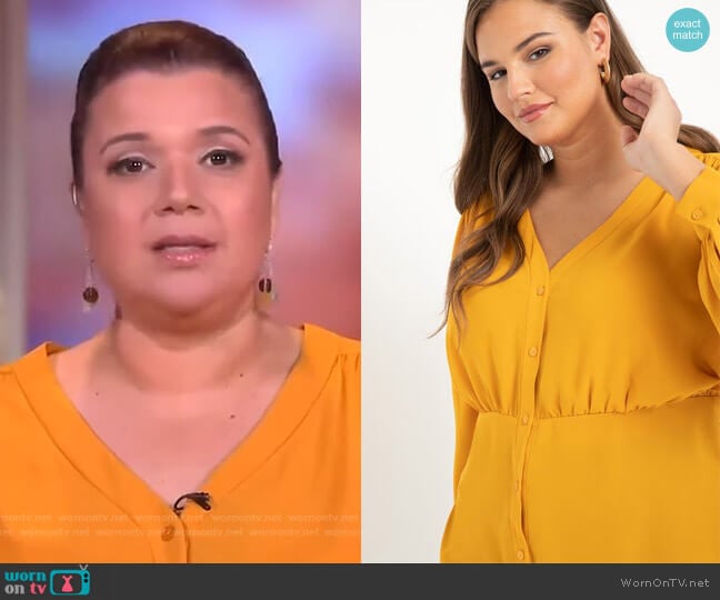 V-Neck Peplum Top by Eloquii worn by Ana Navarro on The View