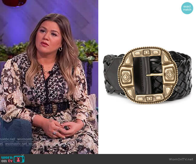 Wide Woven Belt by Etro worn by Kelly Clarkson on The Kelly Clarkson Show