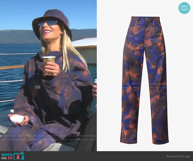 Tie-Dye Print Baggy Woven Trousers by Fenty worn by Dorit Kemsley on The Real Housewives of Beverly Hills