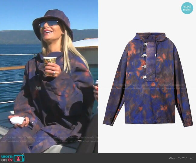 Tie-Dye Pattern Hooded Shell Jacket by Fenty worn by Dorit Kemsley on The Real Housewives of Beverly Hills