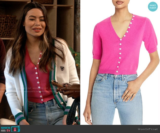 Fore Puff Sleeve Cardigan worn by Carly Shay (Miranda Cosgrove) on iCarly