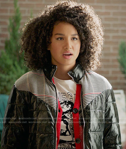 Gina's plaid panel puffer jacket on High School Musical The Musical The Series