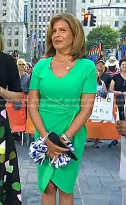 Hoda's green knot waist dress on Today