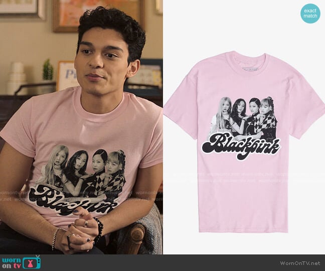 Hot Topic Blackpink Group T-shirt worn by Rahim (Anthony Keyvan) on Love Victor