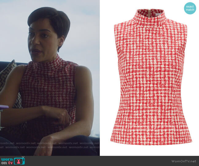 Ikasta Sleeveless Tweed Top by BOSS worn by Lucca Quinn (Cush Jumbo) on The Good Fight