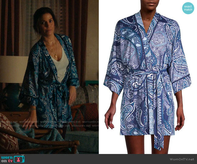 In Bloom Paisley-Print Robe worn by Isabel Salazar (Ana Ortiz) on Love Victor